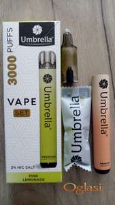 Umbrella Vape sa 2 PODs  nove dopune sa aromom PINK LEMON.Puni se na punjac. Moguca zamena.